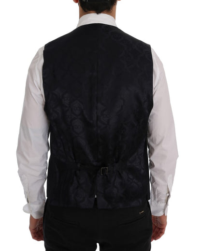 Dolce & Gabbana Sleek Striped Wool Blend Waistcoat Vest