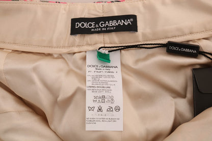 Dolce &amp; Gabbana Rosa Blumenbrokat-Caprihose