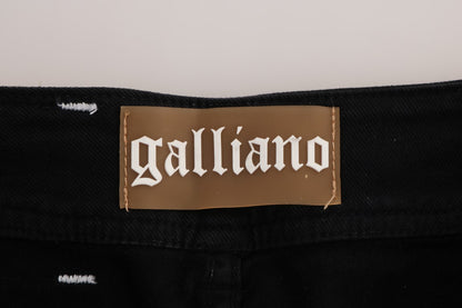 John Galliano Jeans mit normaler Passform aus Baumwollstretch in grauer Waschung