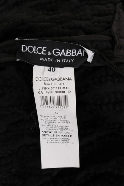 Dolce & Gabbana Black Fringes 양모 풀오버 스웨터