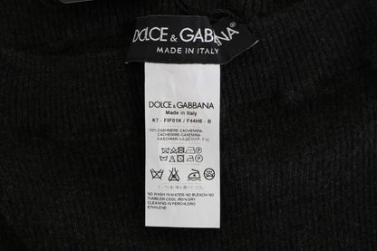 Dolce & Gabbana Grey Cashmere Ribbed 스트레치 타이틀