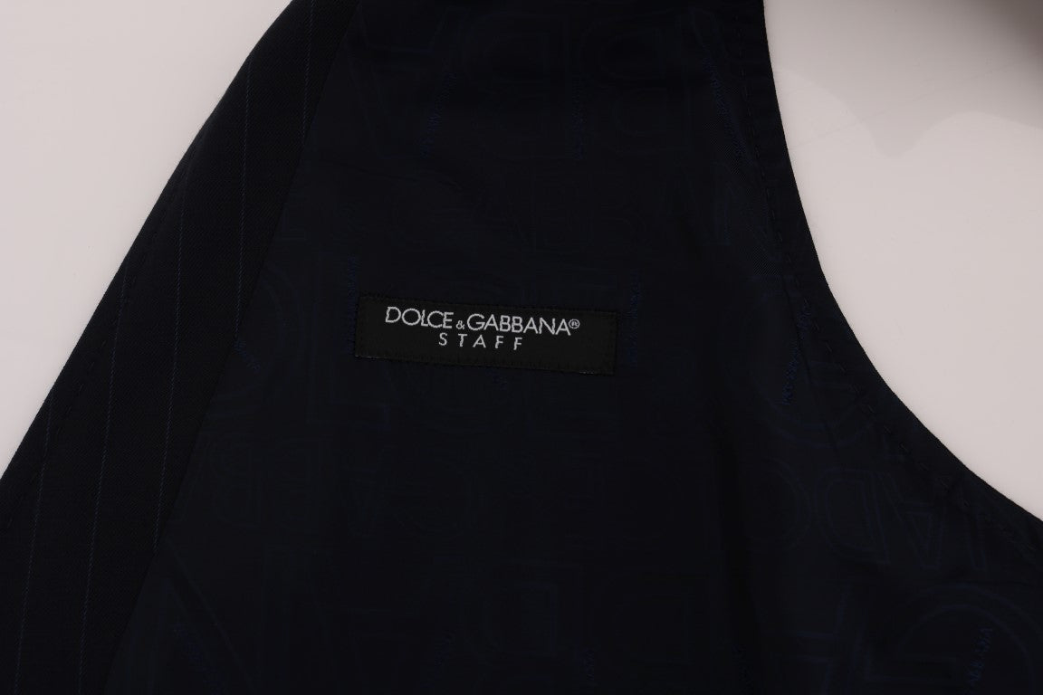 Dolce &amp; Gabbana Blaue STAFF-Wollstretchweste