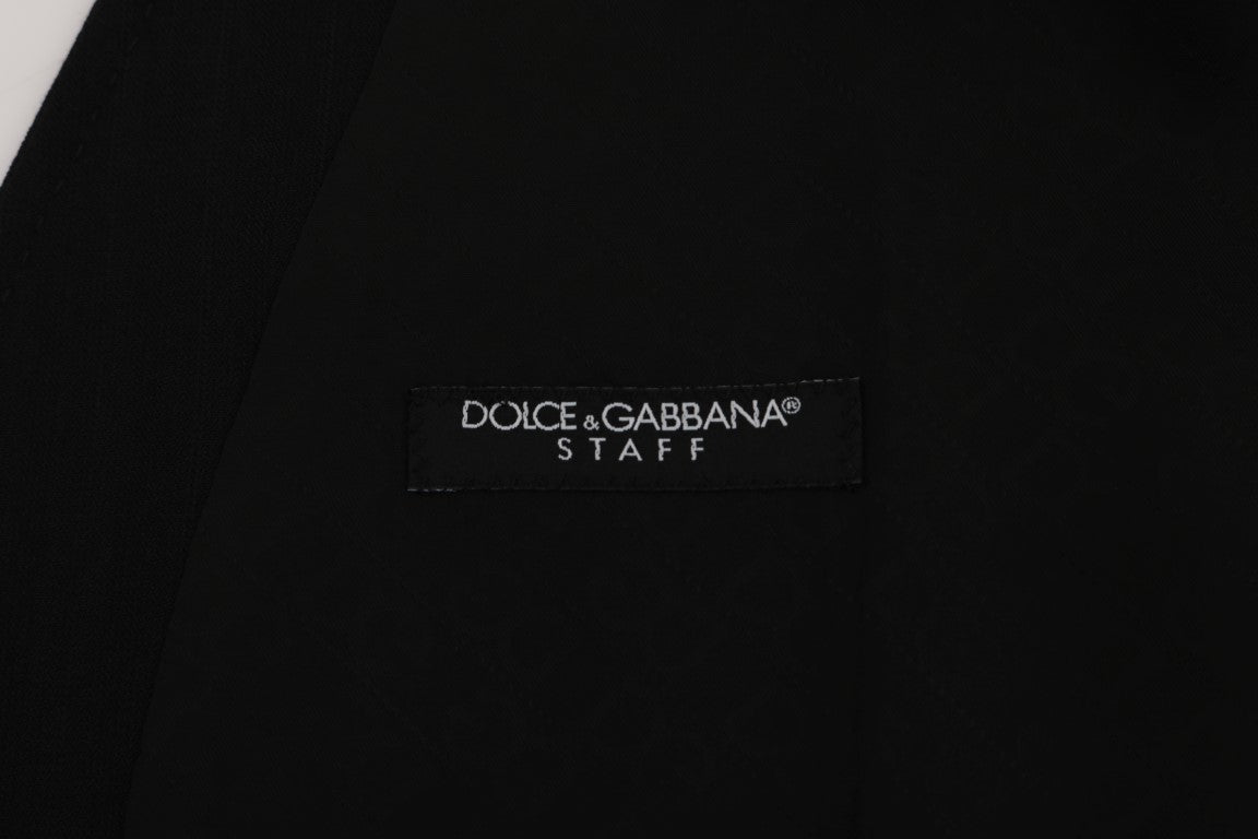 Dolce &amp; Gabbana Schwarze STAFF-Wollstretchweste