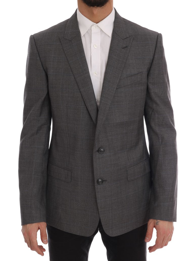 Dolce & Gabbana Grey Wool Martini Slim Blazer