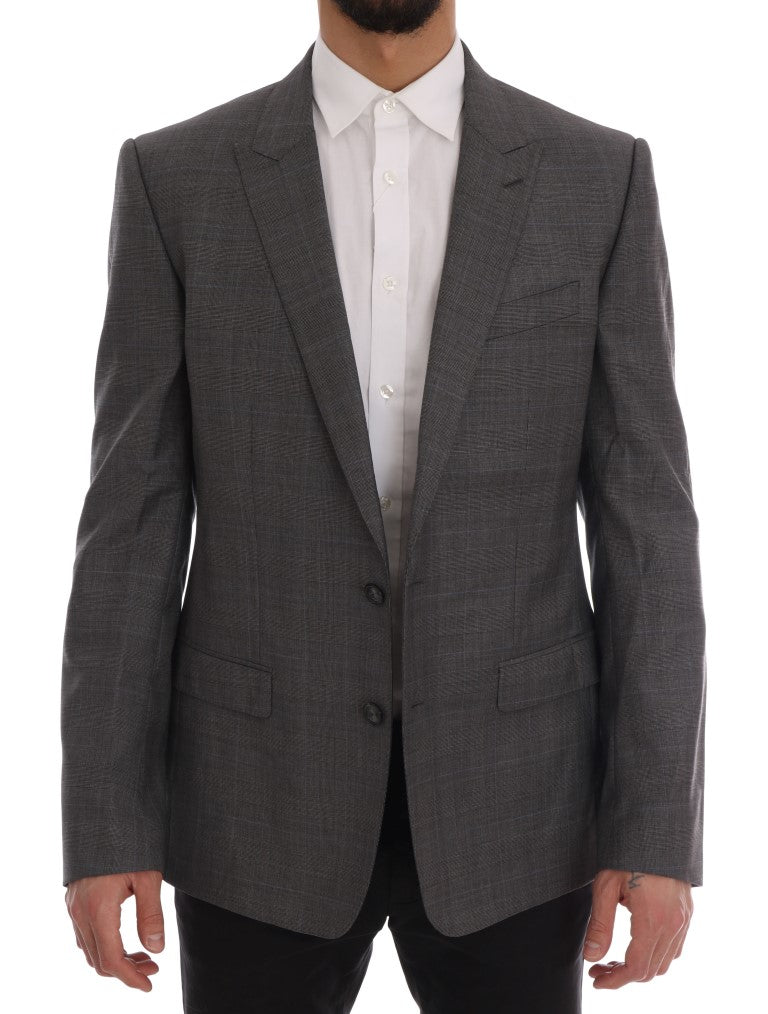 Dolce & Gabbana Grey Wool Martini Slim Blazer