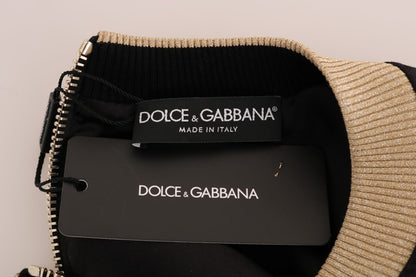 Dolce & Gabbana 블랙 동화 브로케이드 지퍼 스웨터