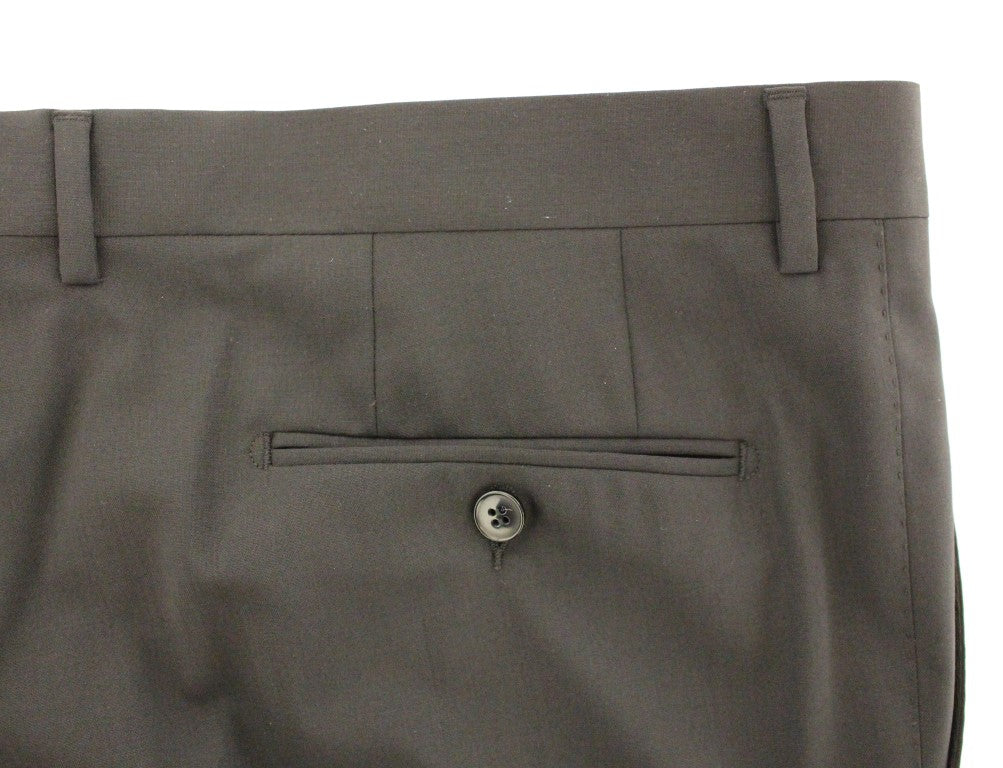 Dolce &amp; Gabbana Schwarze Stretch-Plisseehose aus Wolle