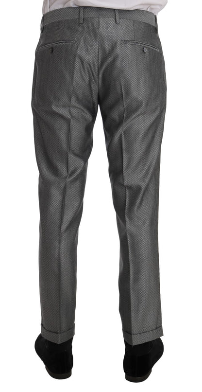 Dolce &amp; Gabbana Schwarzer Stretch-Kristallbienen-Slim-Fit-Anzug