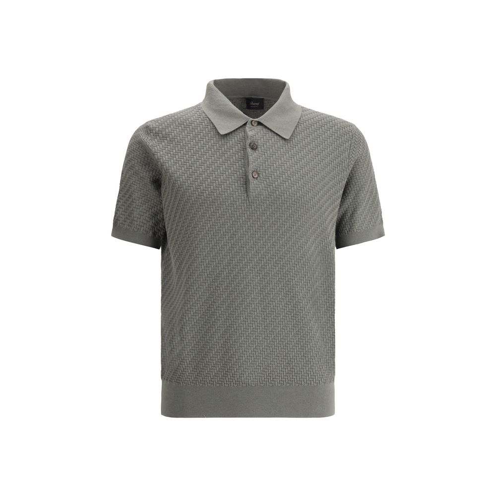 Brioni Polo Shirt with woven pattern.