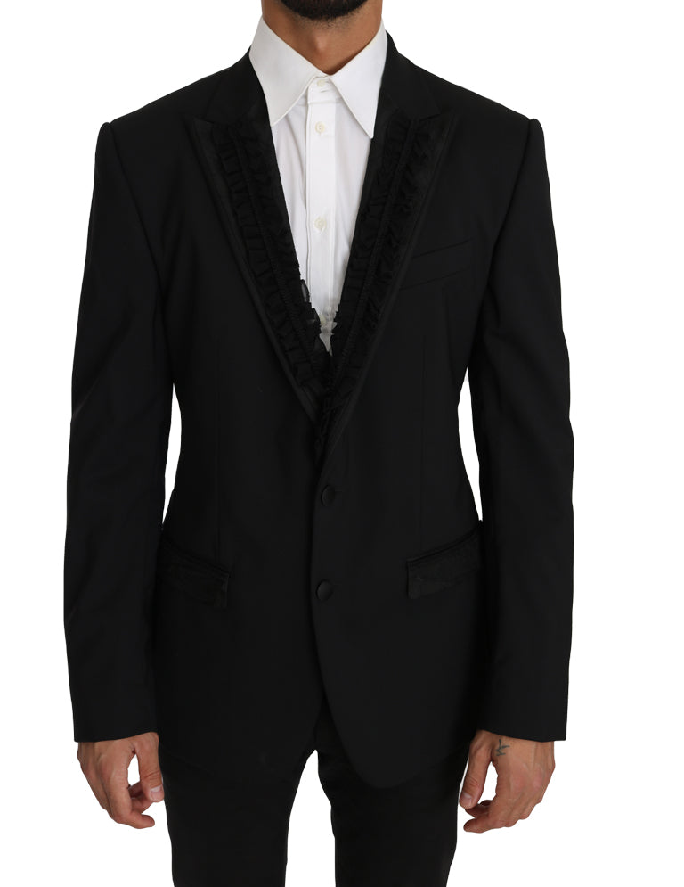 Dolce & Gabbana Black Wool Martini Torrero Blazer 재킷