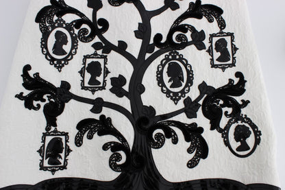 Dolce & Gabbana White Floral Brocade Family Tree Skirt