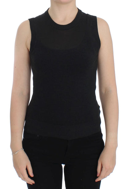 Dolce & Gabbana Black Sleeveless Crewneck Vest Pullover