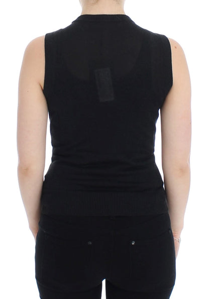 Dolce & Gabbana Black Sleeveless Crewneck Vest Pullover