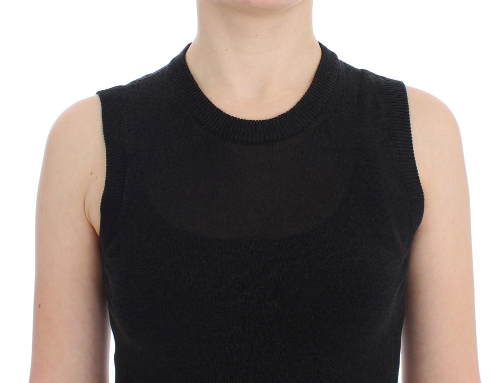 Dolce & Gabbana Black Sleeveless Crewneck Vest Pullover