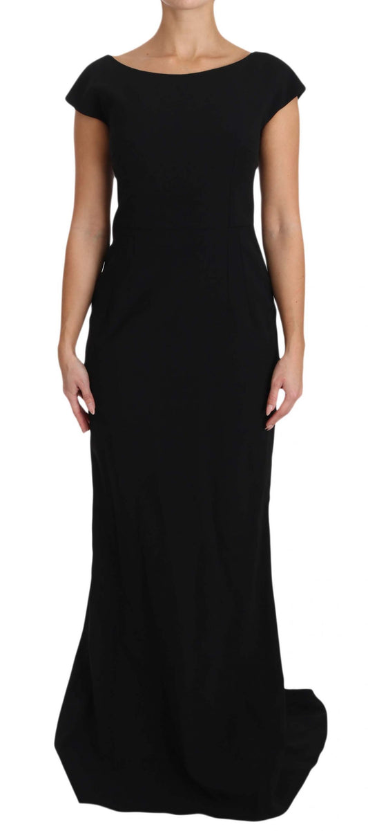 Dolce &amp; Gabbana Schwarzes Maxikleid mit Stretch-Passform