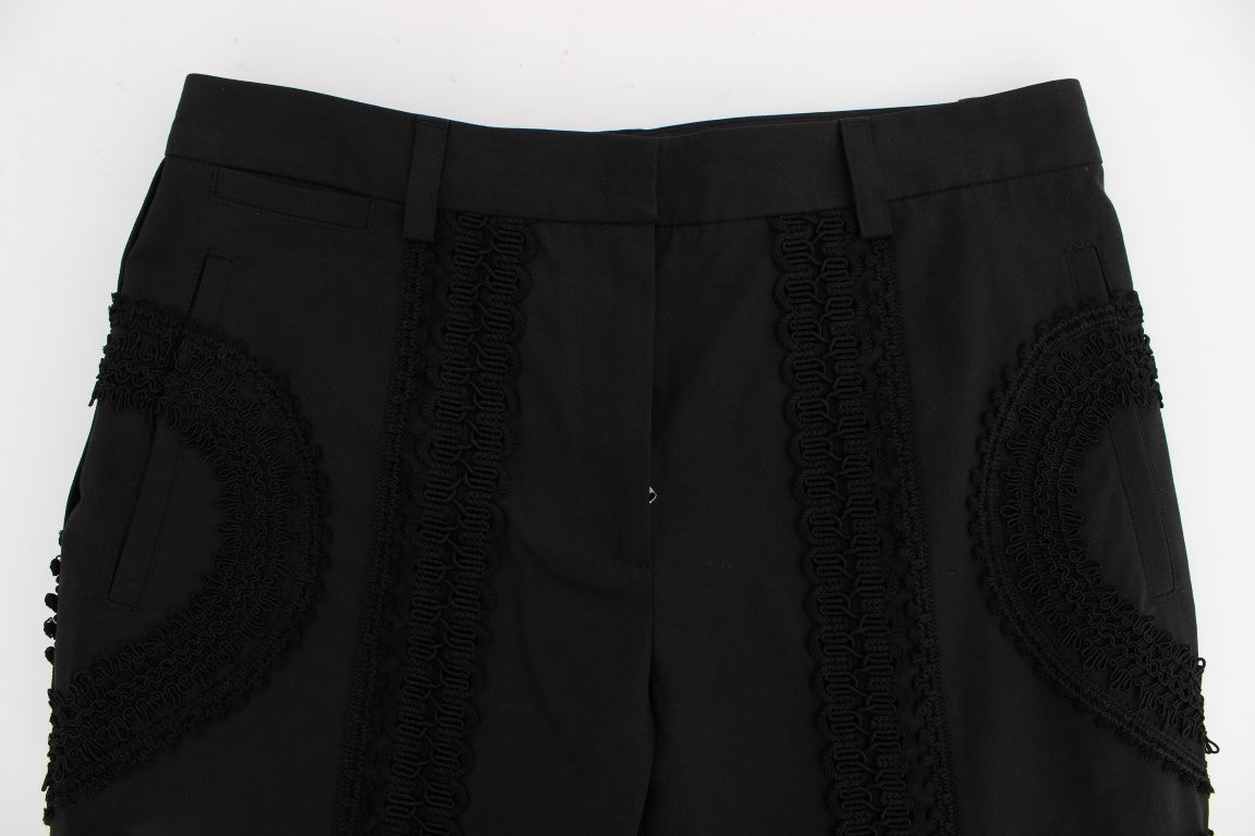 Schwarze Torero-Caprihose aus Stretch-Baumwolle von Dolce &amp; Gabbana