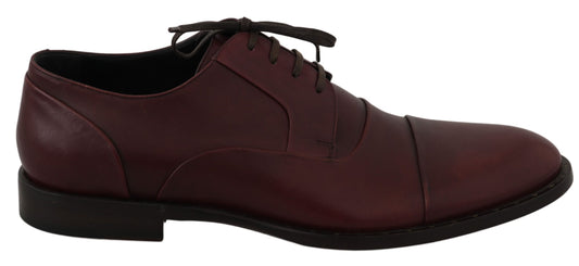 Dolce & Gabbana Elegant Bordeaux Leather Dress Shoes