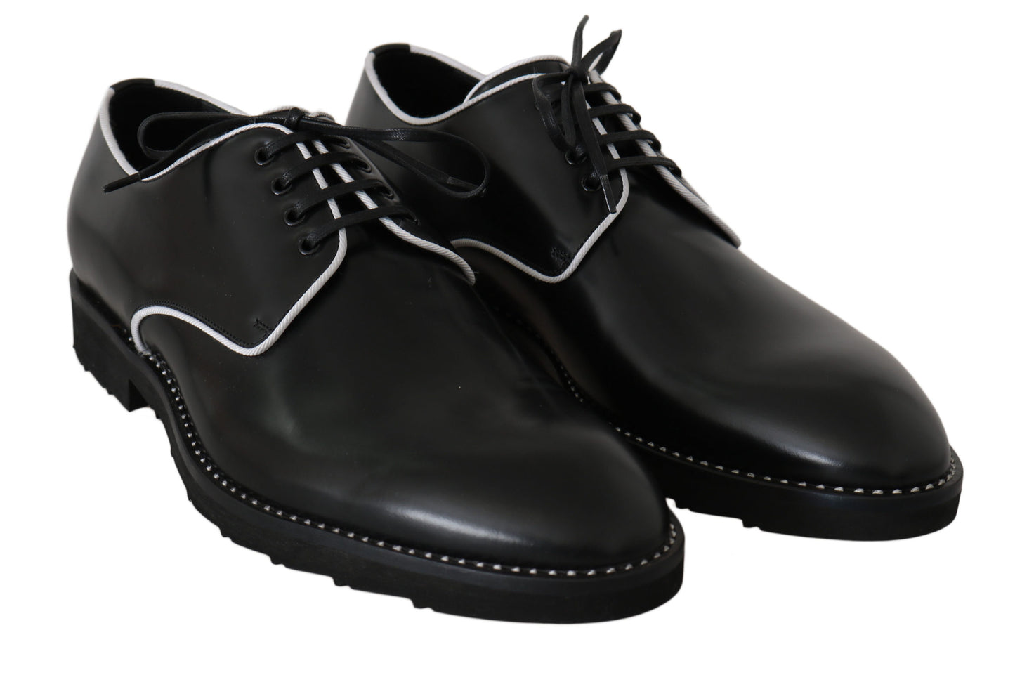 Dolce & Gabbana Elegant Black Leather Derby Dress Shoes