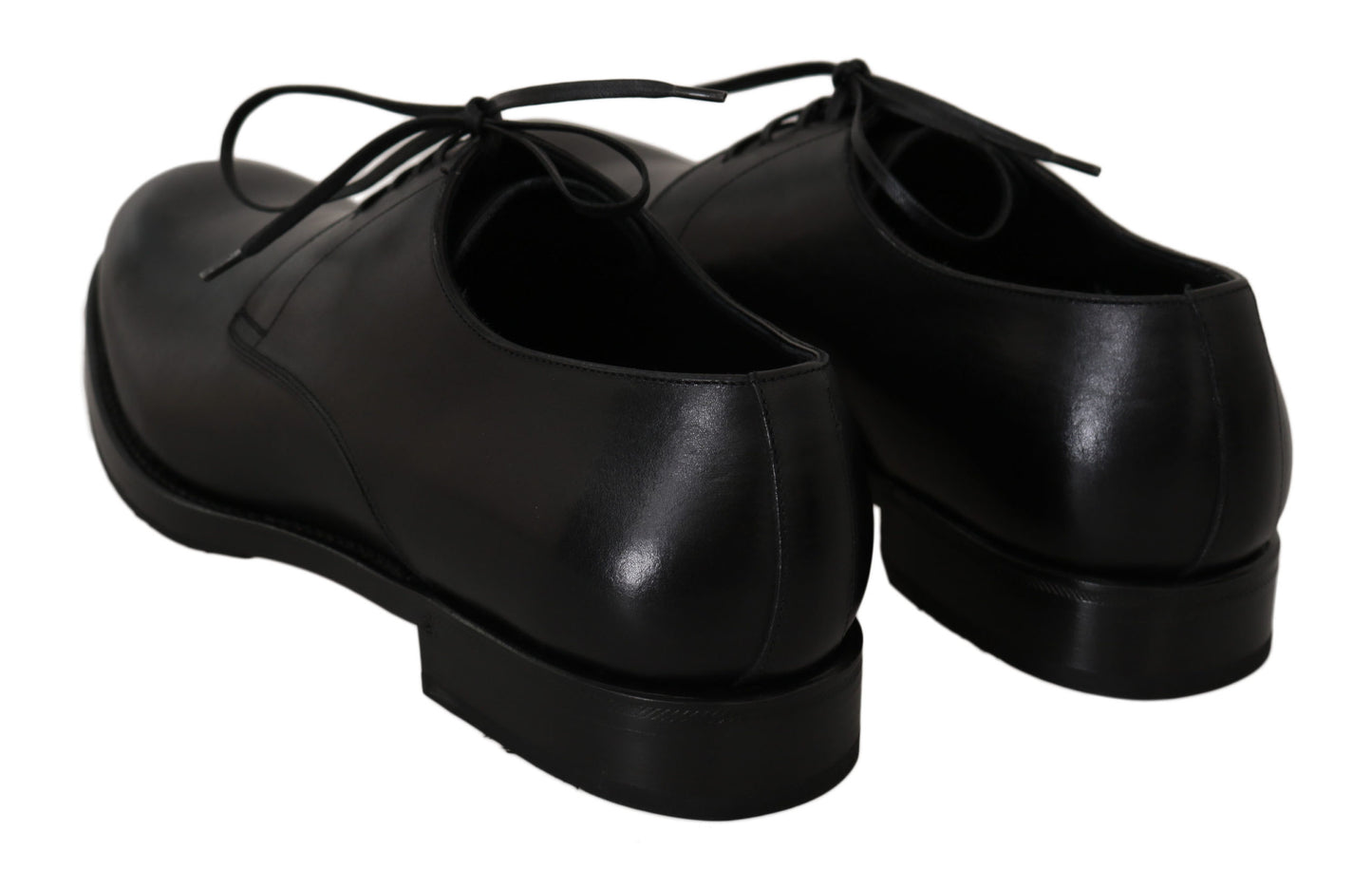 Dolce & Gabbana Black Leather Derby 형식 드레스 신발