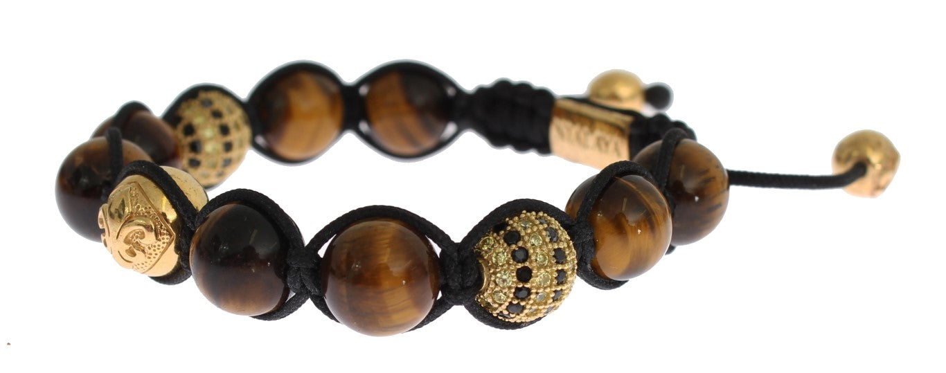 Nialaya Chic Multicolor CZ & Tigers Eye Bracelet