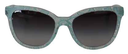 Dolce & Gabbana Blue Lace Acetate Crystal Round DG4190 선글라스