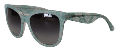 Dolce & Gabbana Blue Lace Acetate Crystal Round DG4190 선글라스