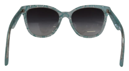 Dolce & Gabbana Blue Lace Acetate Crystal Round DG4190 선글라스