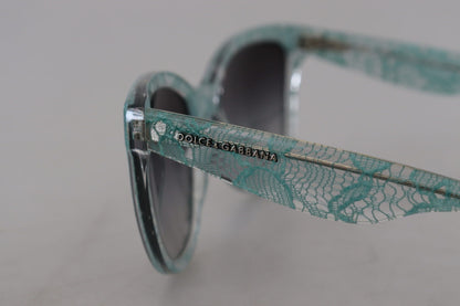 Dolce & Gabbana Blue Lace Acetate Crystal Round DG4190 선글라스