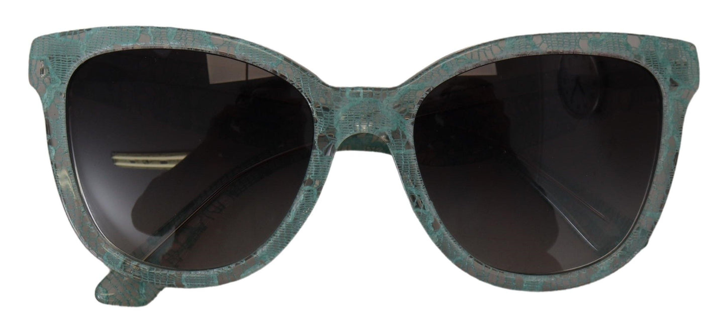 Dolce & Gabbana Blue Lace Acetate Crystal Round DG4190 선글라스