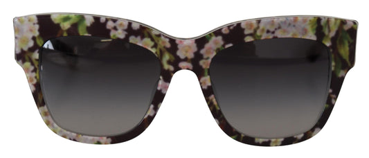 Dolce & Gabbana Black Floral Acetate 직사각형 Shades DG4231F 선글라스