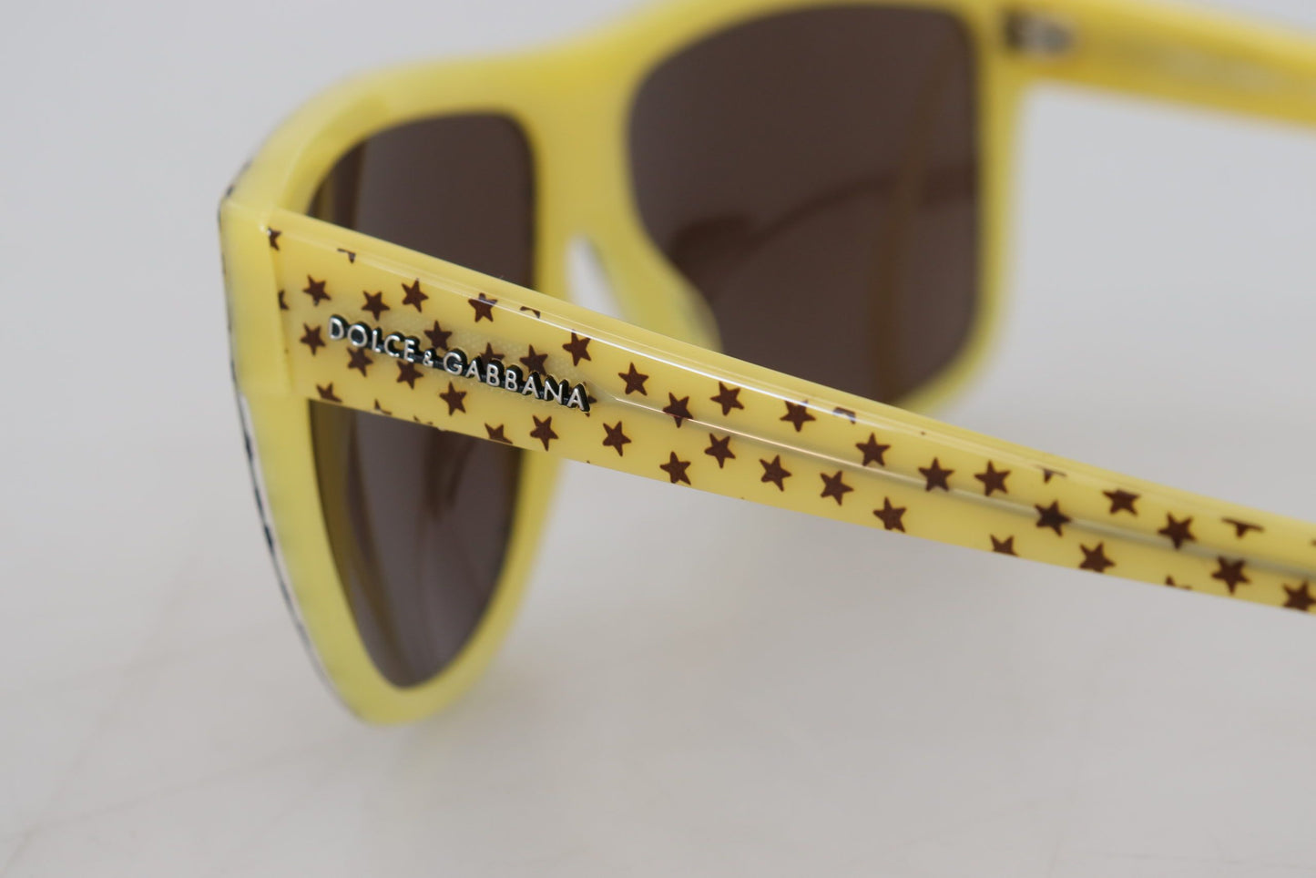 Dolce & Gabbana Yellow Stars 아세테이트 사각형 음영 DG4125 선글라스