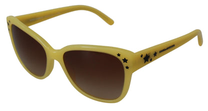 Dolce &amp; Gabbana DG4124 Sonnenbrille mit gelbem Acetatrahmen und Sternenverzierung