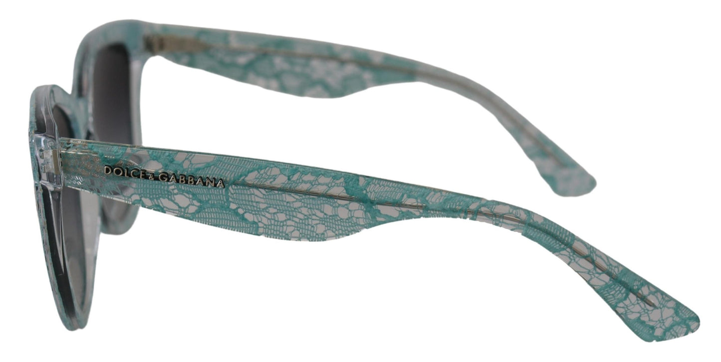 Dolce &amp; Gabbana Blue Lace Crystal Acetate Butterfly DG4190 Sonnenbrille