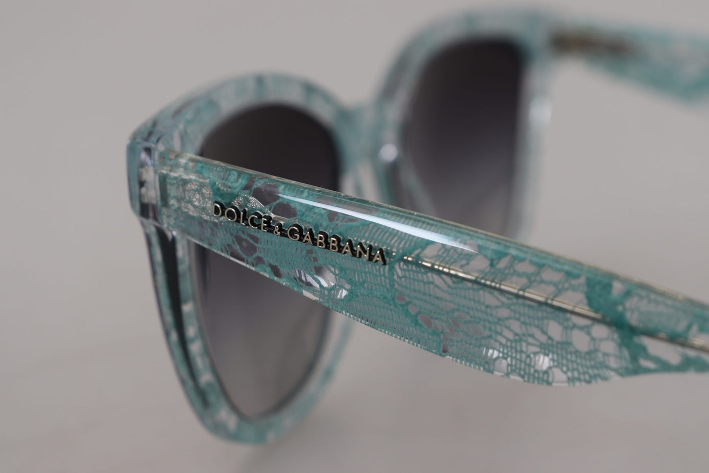 Dolce &amp; Gabbana Blue Lace Crystal Acetate Butterfly DG4190 Sonnenbrille