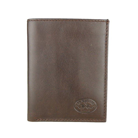 La Martina Elegant Dark Brown Leather Passport Holder