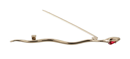 Dolce & Gabbana Silver Brass Crystal Spilla Serpente 브로치 핀