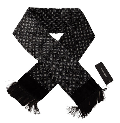 Dolce & Gabbana Elegant Black Geometric Silk Blend Scarf