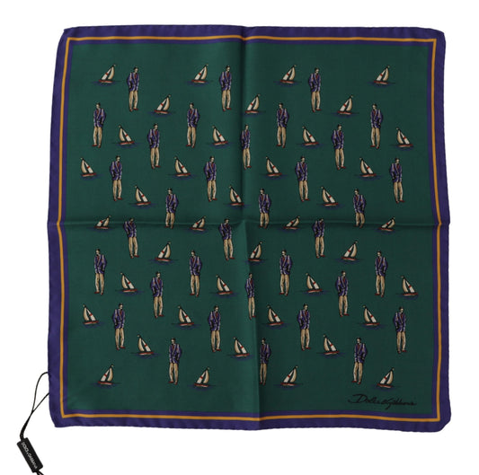 Dolce & Gabbana Elegant Green Silk Men's Square Scarf