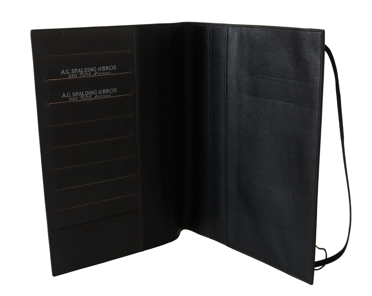 A.G. Spalding & Bros Black Leather Bifold Travel Holder 로고 지갑