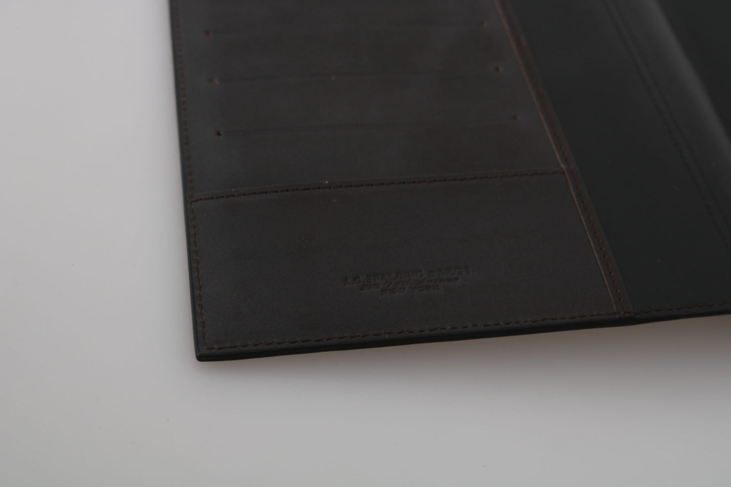 A.G. Spalding & Bros Black Leather Bifold Travel Holder 로고 지갑