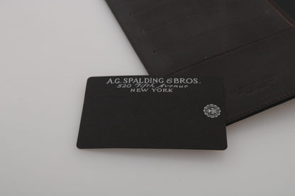 A.G. Spalding & Bros Black Leather Bifold Travel Holder 로고 지갑