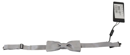 Dolce & Gabbana 그레이 실크 조절 가능한 남자 목마 papillon bow tie