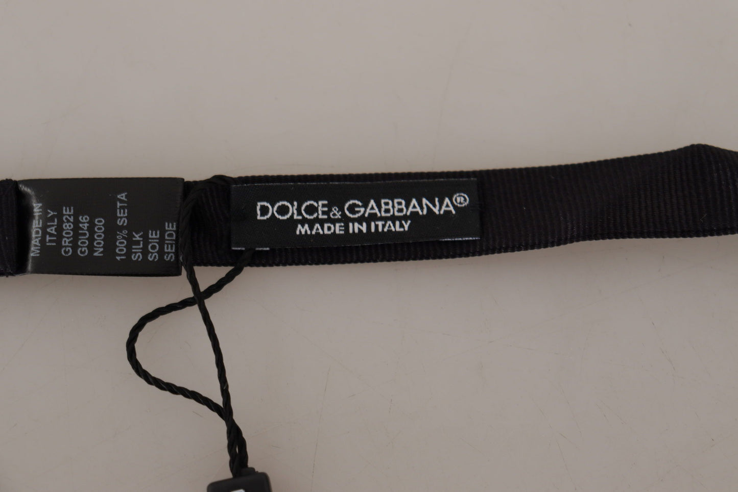 Dolce &amp; Gabbana Schwarze Papillon-Fliege aus 100 % Seide mit verstellbarem Hals