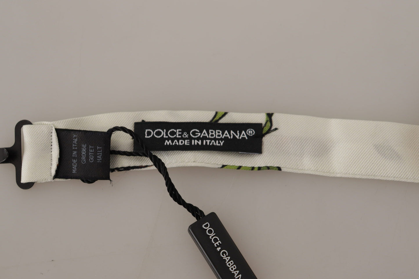 Dolce &amp; Gabbana Weiße Papillon-Fliege aus Seide mit verstellbarem Halsausschnitt