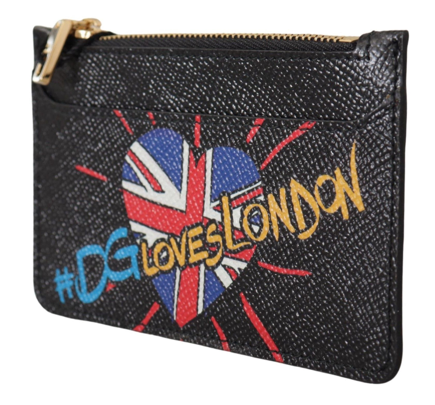 Dolce & Gabbana Black Leather #dgloveslondon 여성 카드 소지자 코인 케이스 지갑