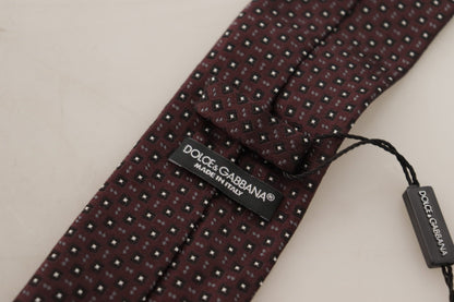 Dolce &amp; Gabbana Schwarzes Krawatten-Accessoire mit quadratischem und geometrischem Muster