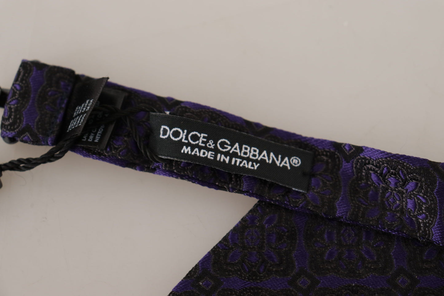 Dolce & Gabbana Blue 기하학적 실크 조절 가능한 목 경인 넥타이