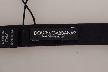 Dolce & Gabbana Blue 100% 실크 조절 가능한 목 경인 넥타이