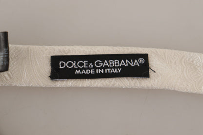 Dolce &amp; Gabbana Weiße, schmale, verstellbare Papillon-Krawatte aus 100 % Seide