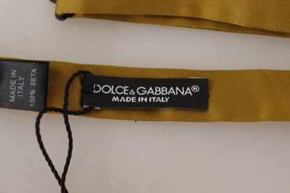 Dolce &amp; Gabbana Schmetterlings-Papillon-Krawatte aus 100 % Seide in Senfgelb